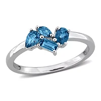 Multi-Shaped Gemstone Ring Sterling Silver