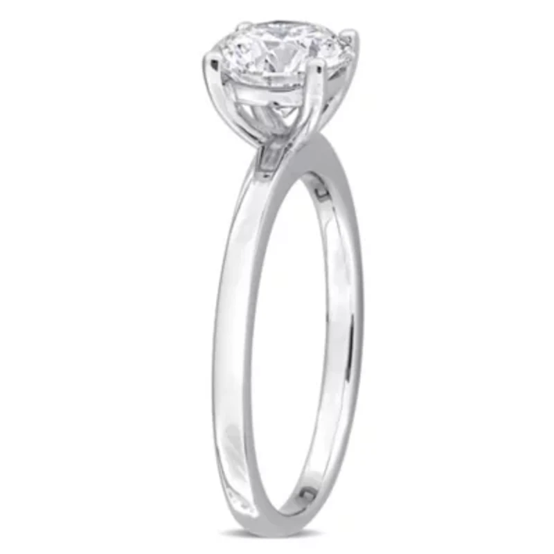 Lab-Grown Diamond Solitaire Engagement Ring 10k White Gold