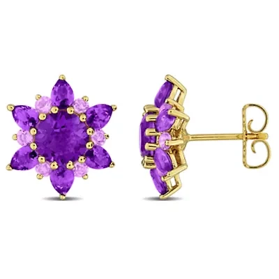 Gemstone Floral Earrings