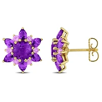 Gemstone Floral Earrings