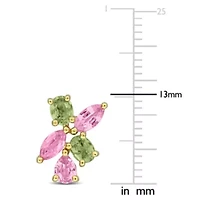 Gemstone Cluster Drop Earrings