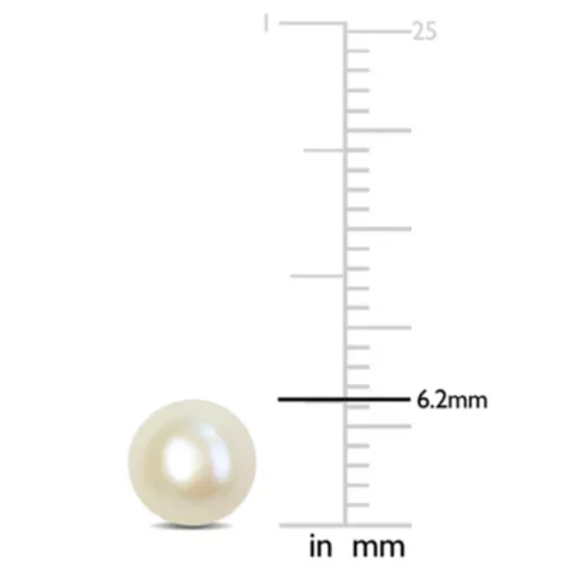 6-6.5 mm Freshwater Cultured Pearl Button Earrings