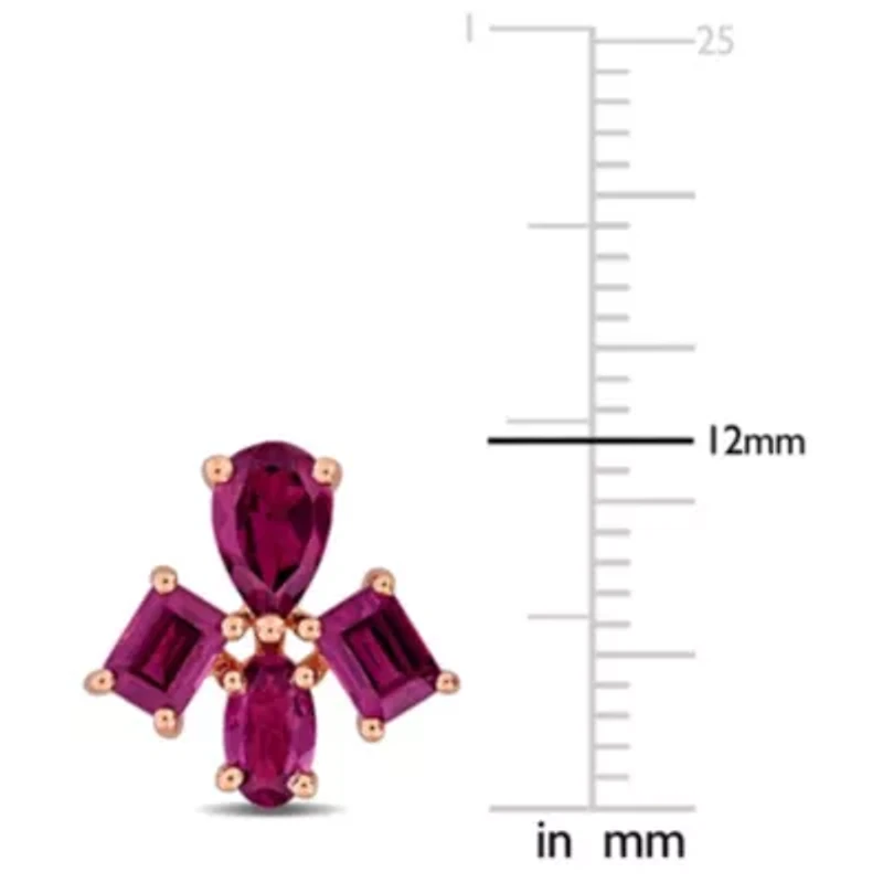 Gemstone Floral Drop Earrings