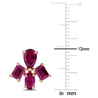 Gemstone Floral Drop Earrings