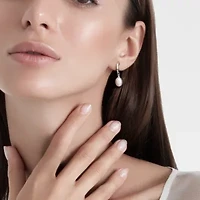 7–8mm Freshwater Cultured Pearl Huggie Drop Earrings