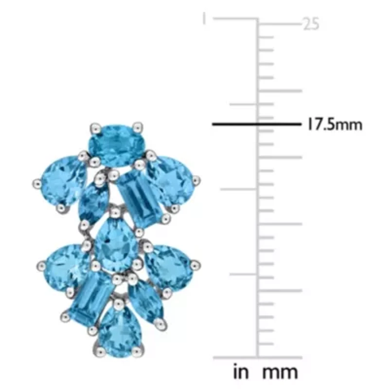 Gemstone Double Floral Earrings