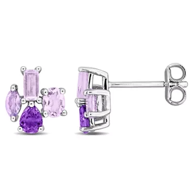 Multi-Shaped Gemstone Cluster Earrings