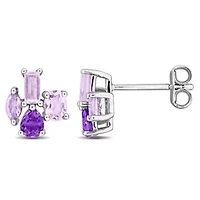 Multi-Shaped Gemstone Cluster Earrings