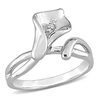 Diamond Calla Lilly Ring Sterling Silver