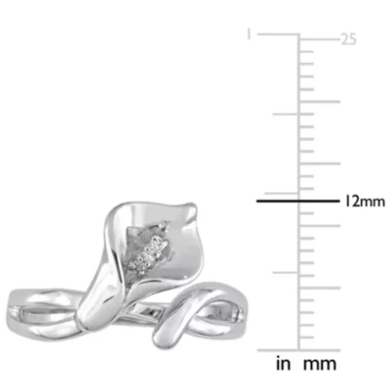 Diamond Calla Lilly Ring Sterling Silver
