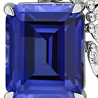 Lab Created Gemstone Cluster Stud Earrings Sterling Silver