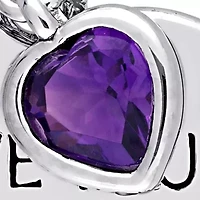 Gemstone "Love You Forever" Heart Pendant with Chain