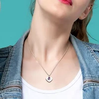 Gemstone "Love You Forever" Heart Pendant with Chain