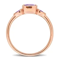 Three-Stone Gemstone Ring 10K Gold