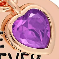 Gemstone "Love Forever" Heart Pendant with Chain