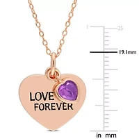 Gemstone "Love Forever" Heart Pendant with Chain