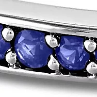 Lab Created Gemstone Wrap Bangle Sterling Silver