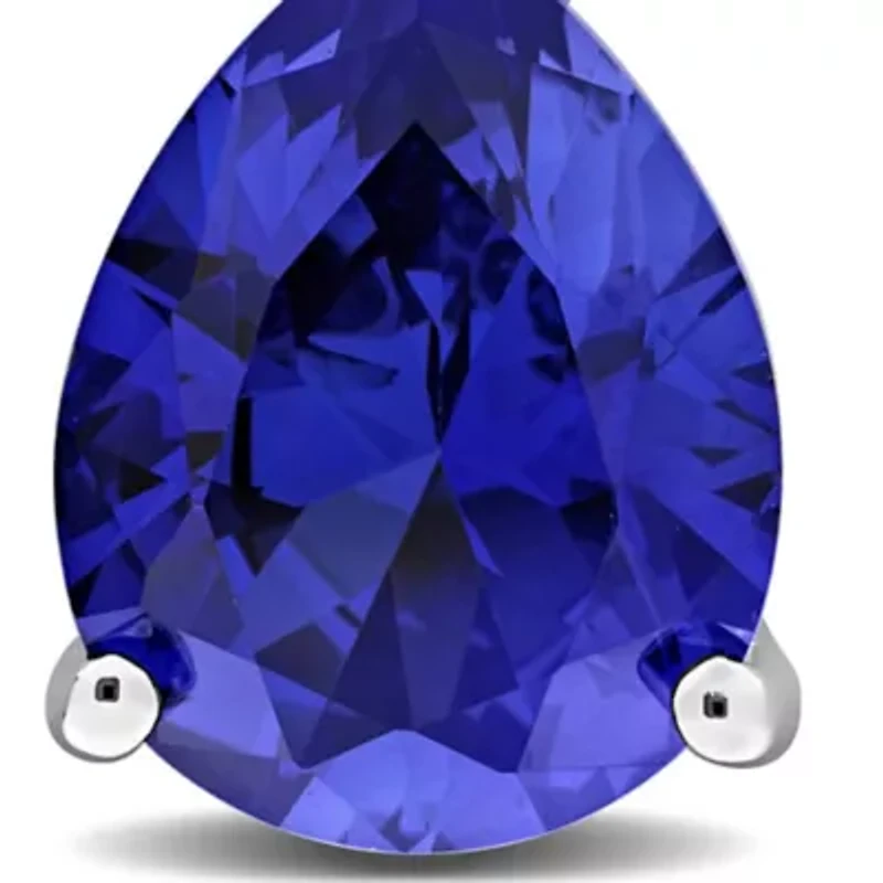 Lab Created Gemstone Cluster Drop Earrings Sterling Silver