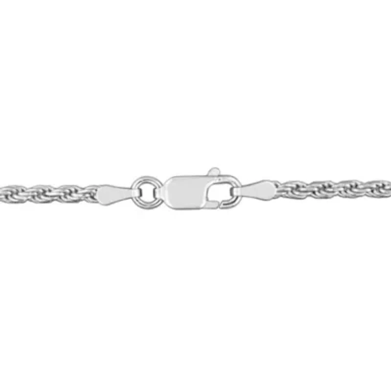 2.4MM Diamond Cut Rope Chain Bracelet Sterling Silver