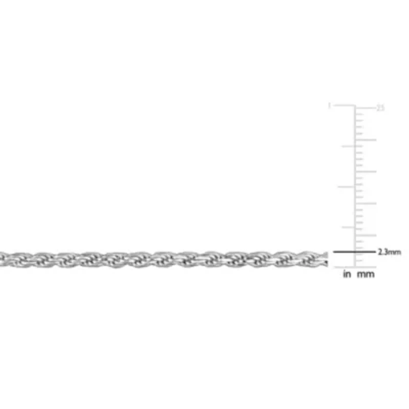 2.4MM Diamond Cut Rope Chain Bracelet Sterling Silver