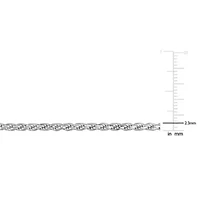 2.4MM Diamond Cut Rope Chain Bracelet Sterling Silver