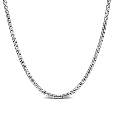 1.1MM Box Link Chain Necklace Sterling Silver