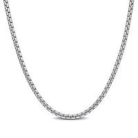 1.1MM Box Link Chain Necklace Sterling Silver