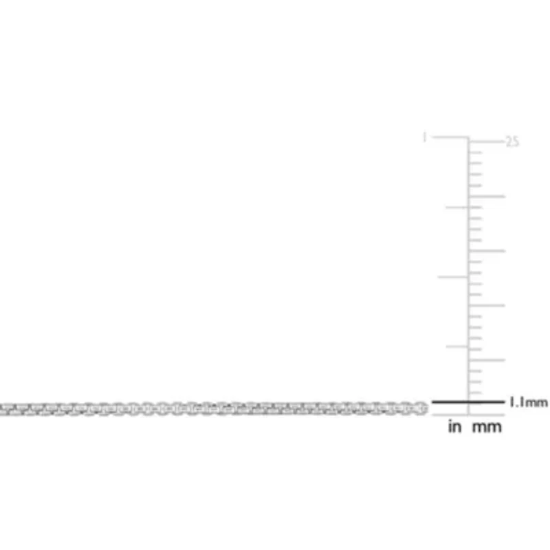 1.1MM Box Link Chain Necklace Sterling Silver