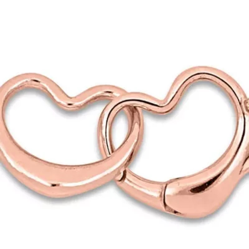 Lock & Key Charm Paperclip Chain Necklace Anklet Set Rose Plated Sterling Silver