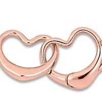 Lock & Key Charm Paperclip Chain Necklace Anklet Set Rose Plated Sterling Silver