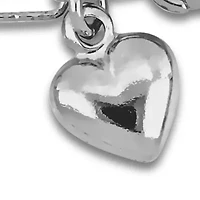 3MM Fancy Cut Oval Link Heart Anklet