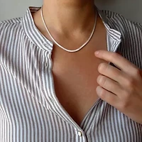 3.3MM Herringbone Necklace Sterling Silver