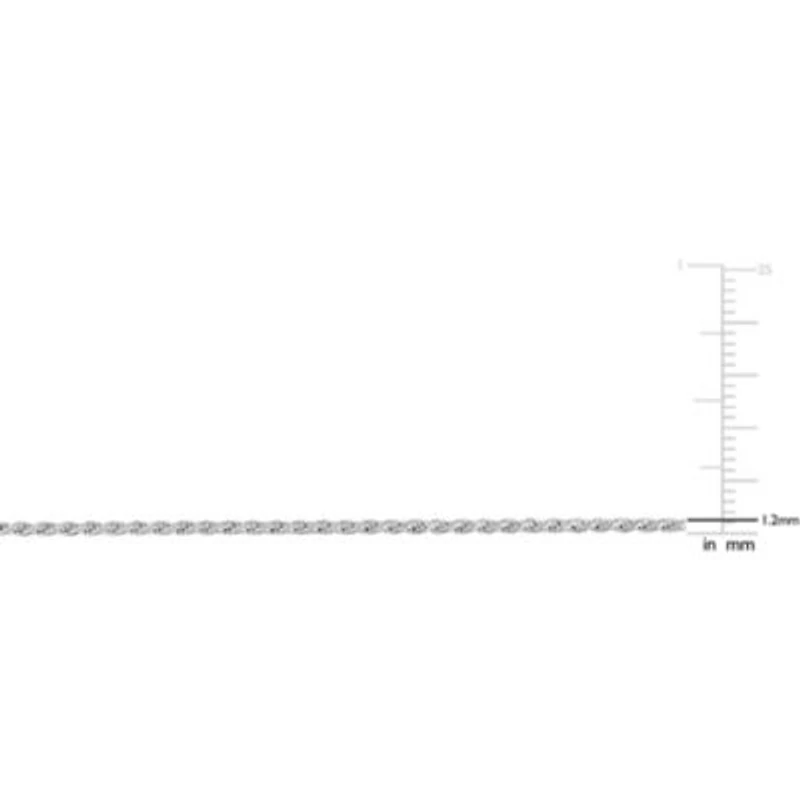 1.2MM Diamond Cut Rope Chain Sterling Silver