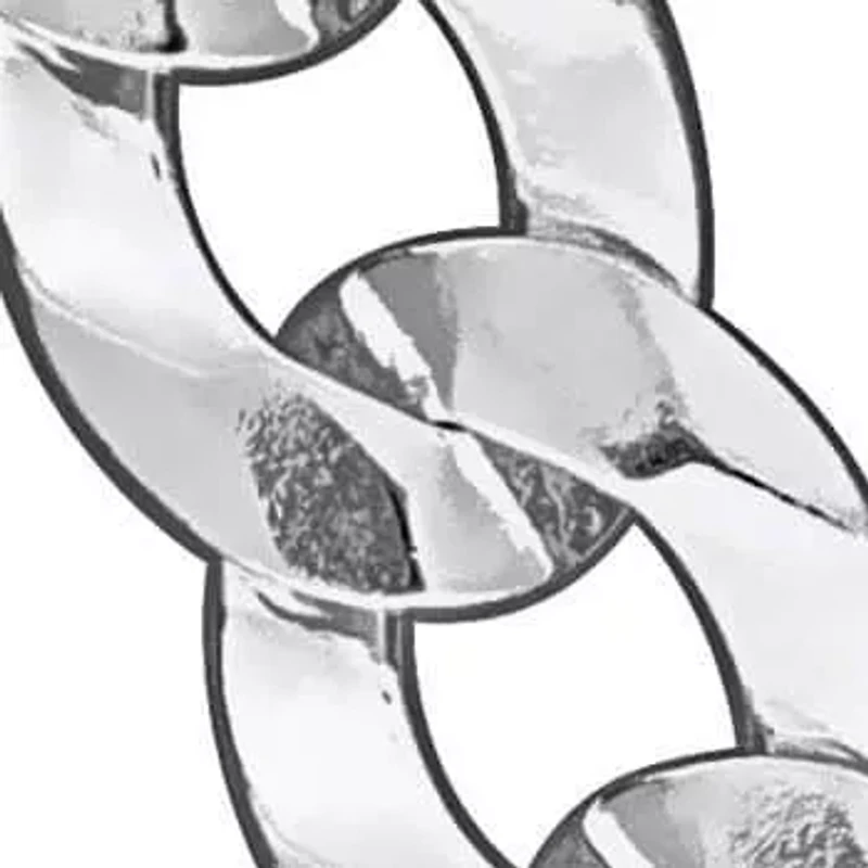 5.3mm Flat Curb Link Necklace Sterling Silver