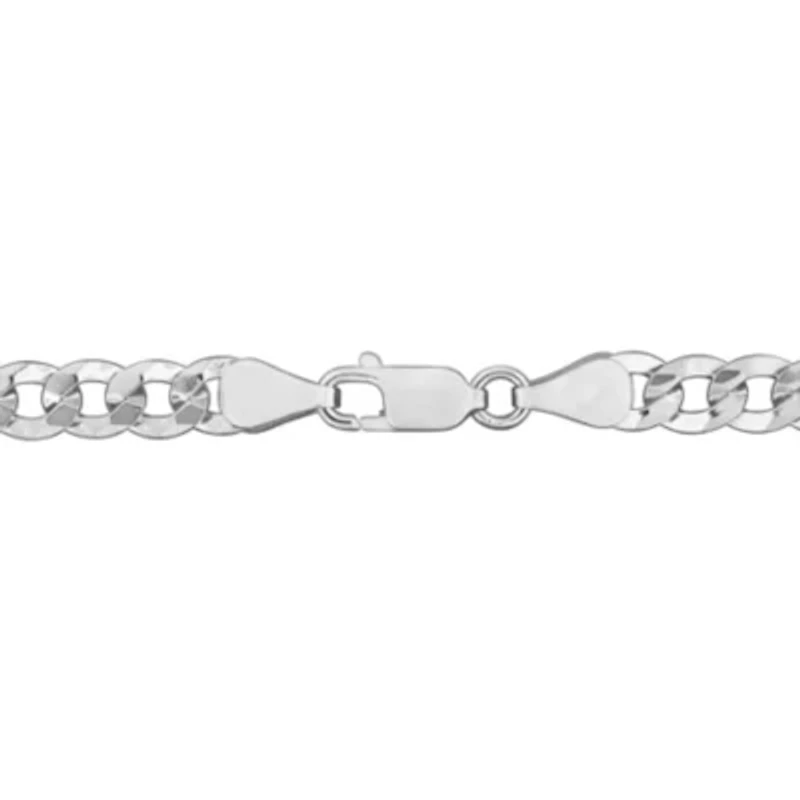 5.3mm Flat Curb Link Necklace Sterling Silver