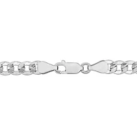 5.3mm Flat Curb Link Necklace Sterling Silver