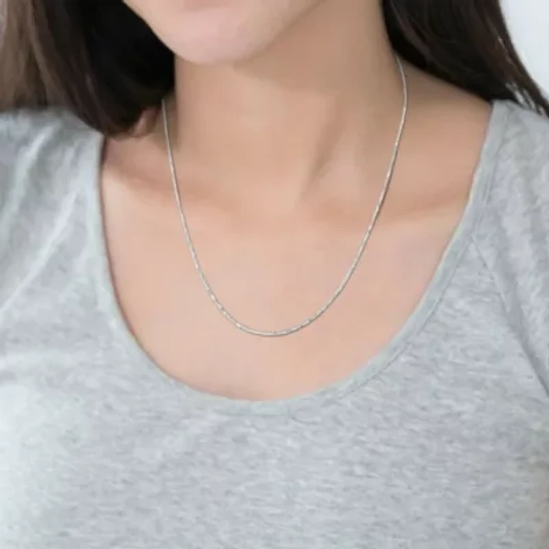 1.1MM Box Link Necklace Sterling Silver