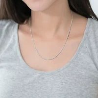 1.1MM Box Link Necklace Sterling Silver