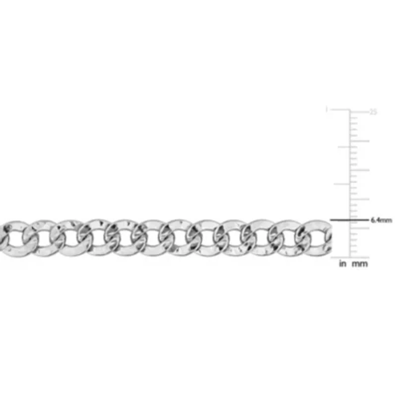 Double Row 2.4MM & 6.3MM Hammered Curb Link Bracelet