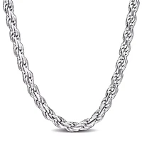 2.4MM Diamond Cut Rope Chain Necklace Sterling Silver