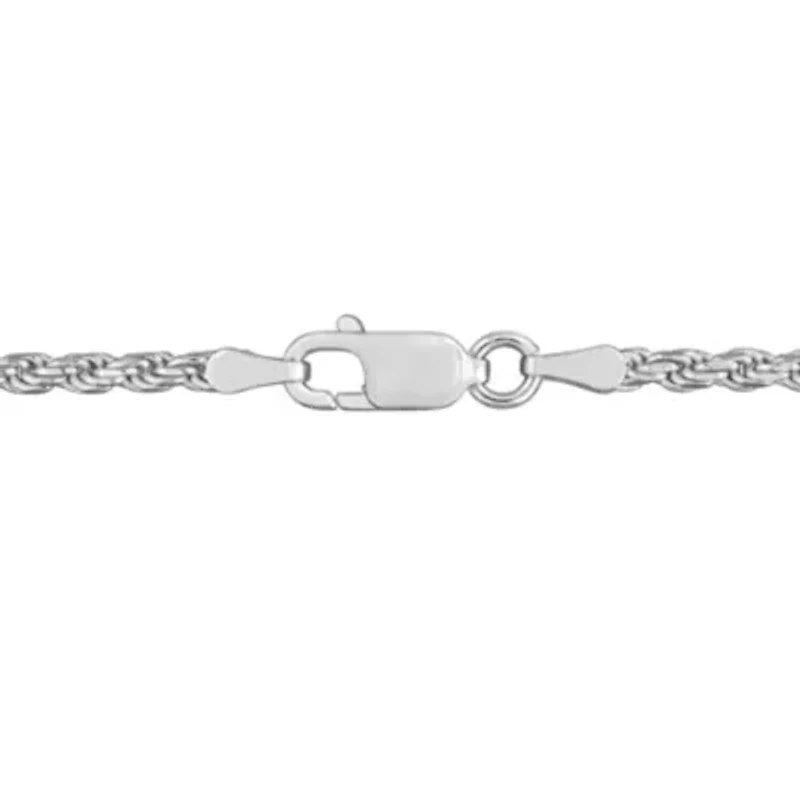 2.4MM Diamond Cut Rope Chain Necklace Sterling Silver