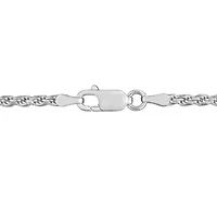 2.4MM Diamond Cut Rope Chain Necklace Sterling Silver
