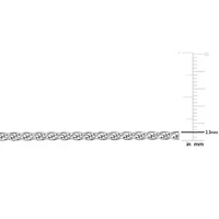 2.4MM Diamond Cut Rope Chain Necklace Sterling Silver