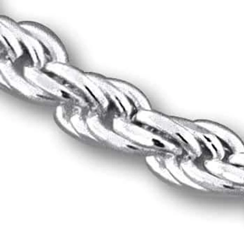 1.8MM Diamond Cut Rope Chain Bracelet