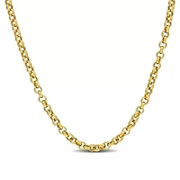 1.6MM Rolo Chain Necklace Yellow Plated Sterling Silver
