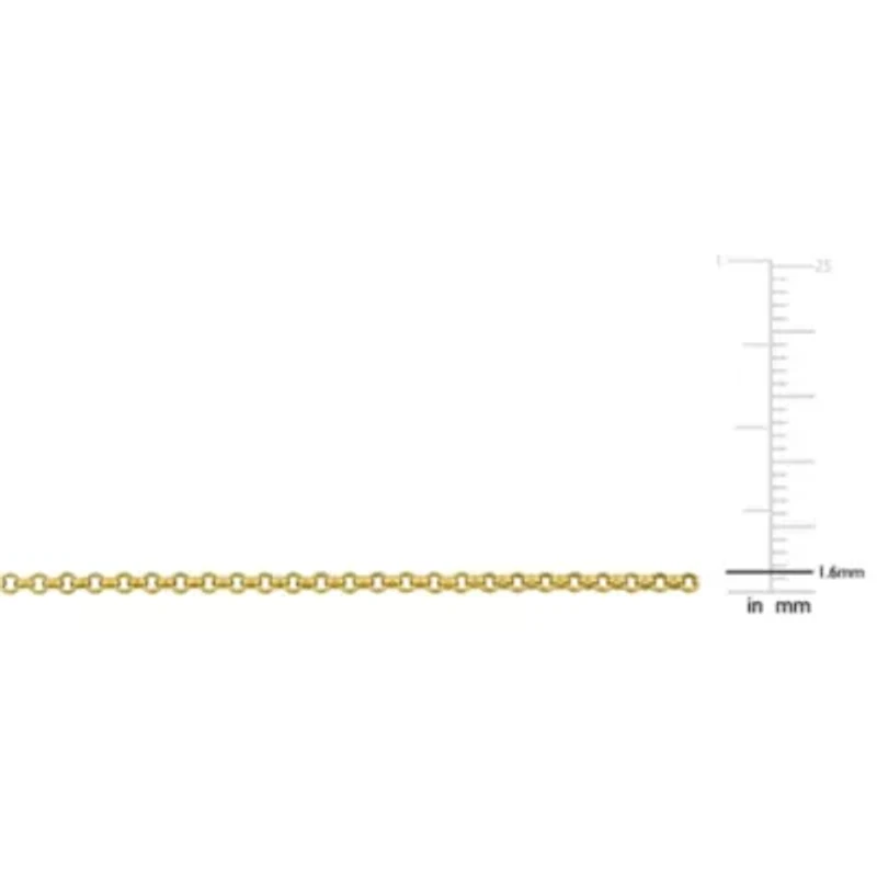 1.6MM Rolo Chain Necklace Yellow Plated Sterling Silver