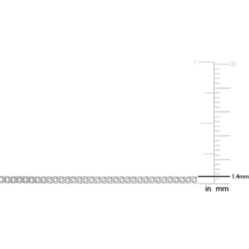 1.4MM Curb Link Necklace Sterling Silver