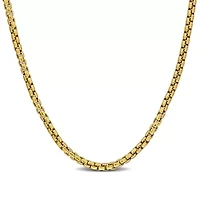 1.4MM Box Link Necklace Yellow Plated Sterling Silver
