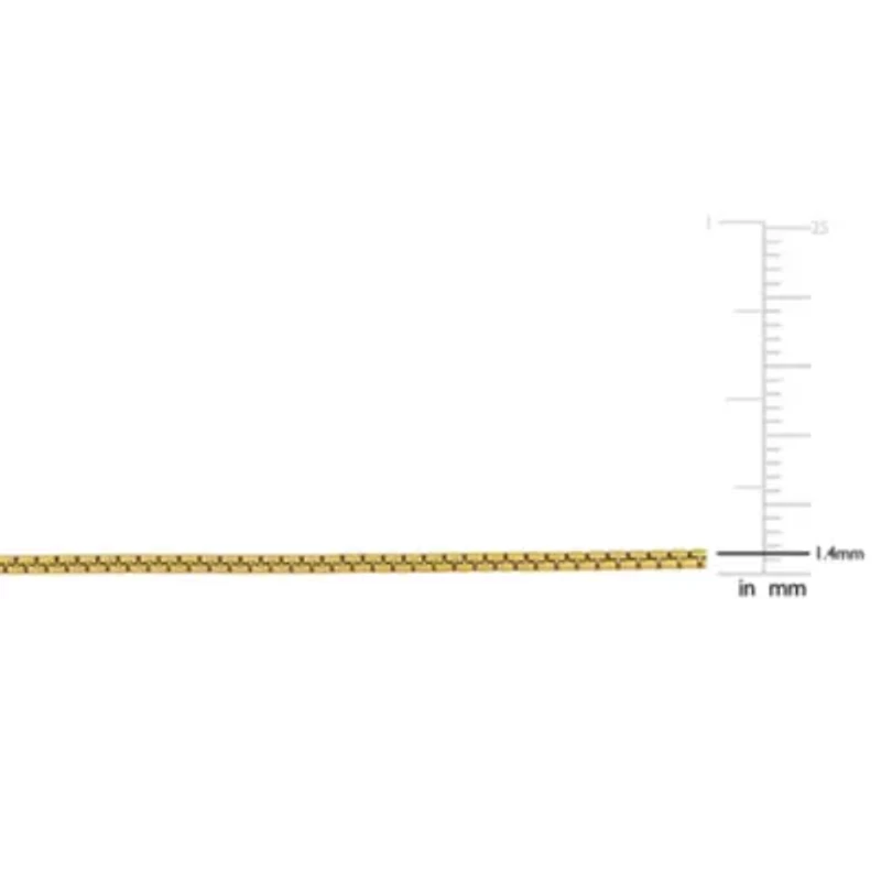 1.4MM Box Link Necklace Yellow Plated Sterling Silver