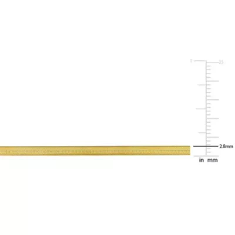 2.8MM Herringbone Necklace Yellow Plated Sterling Silver